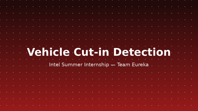 Vehicle Cut-in Detection — Intel Eureka